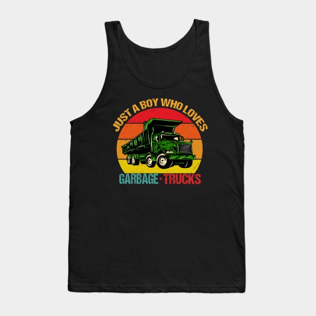 Just A Boy Who Loves Garbage Trucks Tank Top by Giftyshoop